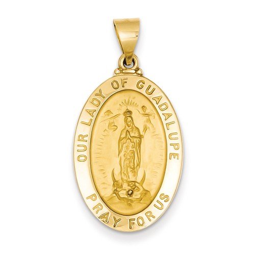 14k Yellow Gold Our Lady Of Guadalupe Medal Pendant (28X16MM)