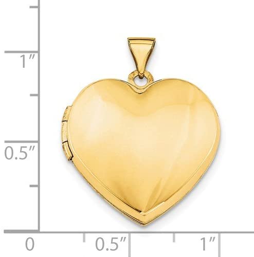 14k Yellow Gold Domed Heart Locket