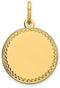 Gold-Plated Sterling Silver Rimmed Edge Disc Charm (19X13MM)