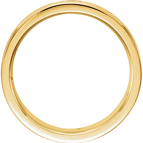 Satin Finish Grooved 6mm Comfort Fit 14k Yellow Gold