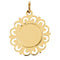 Rhodium Plated 14k Yellow Gold Round Hollow St. Lucy Medal (18.5MM)