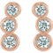 Diamond Three-Stone Ear Climbers, 14k Rose Gold (.5 Ctw, G-H Color, I1 Clarity)