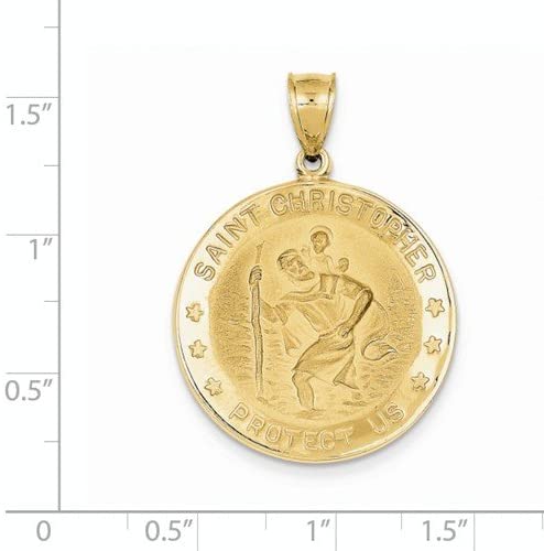 14k Yellow Gold St. Christopher Medal Pendant (36X26 MM)