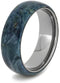 Blue Box Elder Burl Wood 7mm Titanium Comfort-Fit Wedding Band, Size 5.5