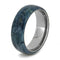 Blue Box Elder Burl Wood 7mm Titanium Comfort-Fit Wedding Band