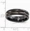 Black Ti Collection Black Titanium with Grooves 6mm Band, Size 8.5