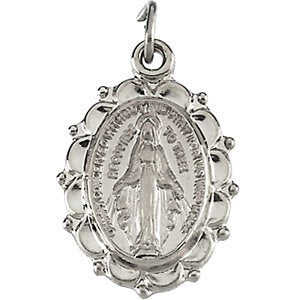 Sterling Silver Miraculous Medal (13x11 MM)