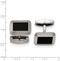 Stainless Steel Stain-Brushed Black IP Rectangle Cuff Links