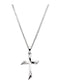 Curvy Cross 14k White Gold Necklace, 20"