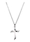 Curvy Cross 14k White Gold Necklace, 16"