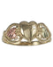 Ave 369 Diamond Heart Ring, 10k Yellow Gold, 12k Green and Rose Gold Black Hills Gold Motif (.01 Ct)