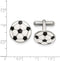 Stainless Steel Enameled Soccer Ball Round Cuff Links, 17.2MMX17.2MM