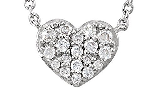 Diamond Heart Sterling Silver Pendant Necklace, 18" (1/10 Cttw)
