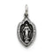 Sterling Silver Antiqued Miraculous Medal Charm Pendant (18X8 MM)