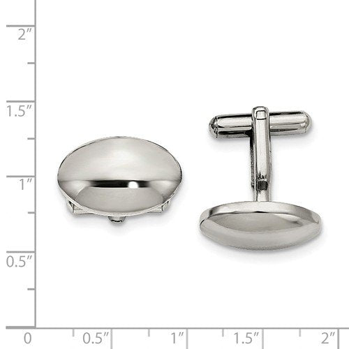 Stainless Steel Polished Oval Cuff Links, 14X20MM