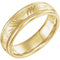 10k Yellow Gold Diamond-Cut Leaf Pattern 6mm Comfort-Fit Band