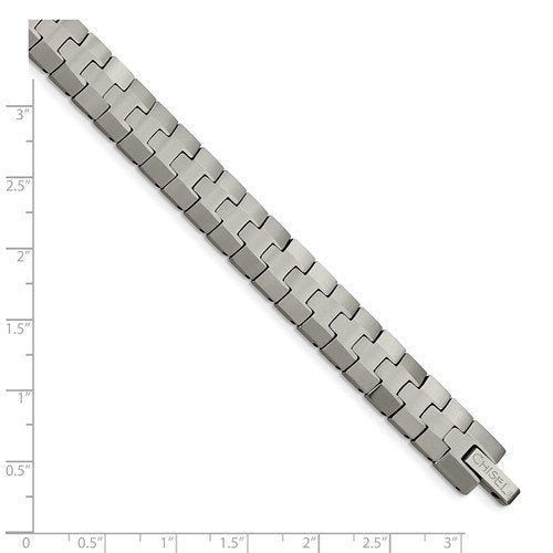 Men's Polished Tungsten 9mm Fold-Over Bracelet, 8.25"