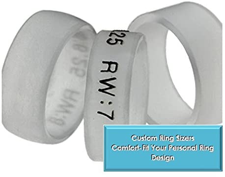 Rowan Wood, Titanium Pinstripes Interchangeable Ring, Couples Wedding Band Set, M14-F9.5