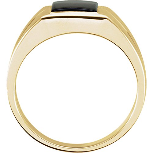 Men's Square Onyx 14k Yellow Gold Ring