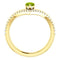 Peridot Pear and Diamond Chevron 14k Yellow Gold Ring (.145 Ctw,G-H Color, I1 Clarity)