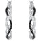 Black Spinel and Diamond Hoop Earrings, Sterling Silver (1/5 Ctw, Color G-H, Clarity 12)