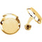 14k Yellow Gold Satin Brushed Round Beveled Cuff Links, 20.25MM