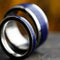 Lapis Lazuli Comfort-Fit Titanium His and Hers Wedding Bands M 8-F7.5