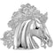 10k White Gold The Magnificent Lipizzaner Horse Head Pendant