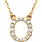 14k Yellow Gold Diamond Initial 'O' 1/6 Cttw Necklace, 16" (GH Color, I1 Clarity)