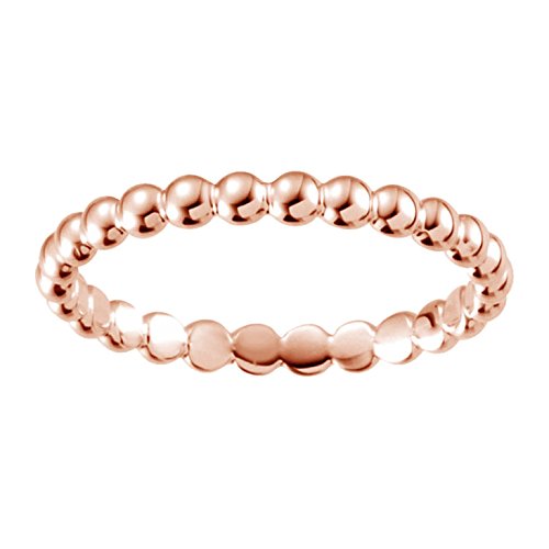 14k Rose Gold Granulated Bead 2.5mm Stackable Band