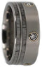 5-Stone Diamond, Deer Antler 10mm Comfort Fit Titanium Wedding Band, Size 8