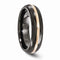 Gold Inlay Collection Black Titanium, 14k Rose Gold Domed 6mm Band