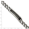 Men's Polished Stainless Steel Black IP-Plated Black CZ Curb Chain ID Bracelet,8.5"