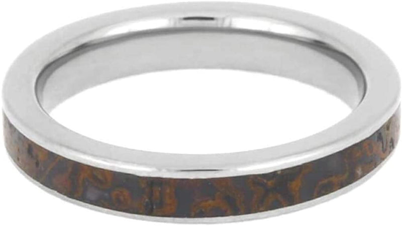 Dinosaur Bone 3mm Titanium Comfort-Fit Wedding Band, Size 8.5