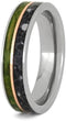 The Men's Jewelry Store (Unisex Jewelry) Peridot Box Elder Burl Wood, Concrete, Copper 5mm Titanium Comfort-Fit Wedding Band, Size 6.25