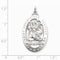 Sterling Silver Saint Christopher Medal Charm Pendant (36X20 MM)