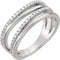 Diamond Open-Cut Layered Band, Rhodium-Plated 14k White Gold (.25 Ctw, GH Color, I1 Clarity) Size 6.25