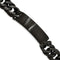 Men's Brushed Stainless Steel Black IP-Plated ID Link Bracelet, 9"