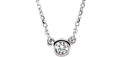 Diamond Solitaire Rhodium Plate 14k White Gold Pendant Necklace, 18" (.25 Cttw)