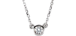 Diamond Solitaire 14k White Gold Pendant Necklace, 18" (.16 Cttw)