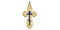 Orthodox Cross with Blue Enamel 14k Yellow Gold Pendant