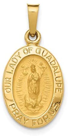14k Yellow Gold Our Lady of Guadalupe Medal Charm (20X11MM)