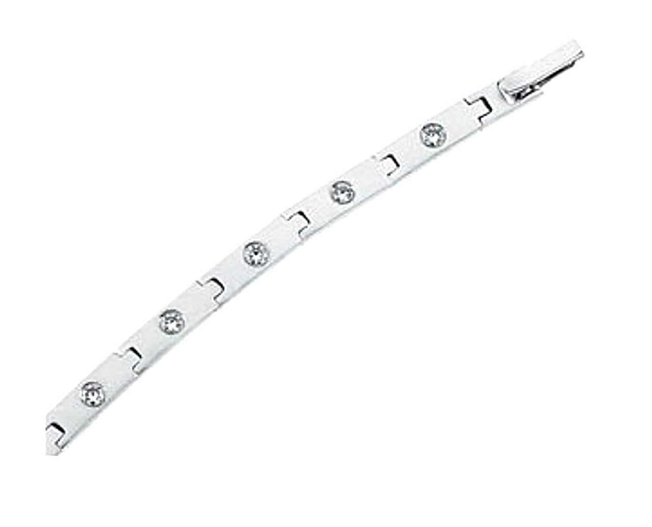 Cubic Zirconia Line Bracelet, Sterling Silver, 7"