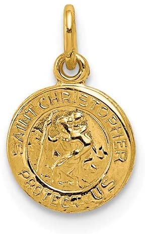 14k Yellow Gold St. Christopher Medal Pendant (14X8 MM)