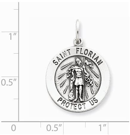 Sterling Silver Antiqued Saint Florian Medal (26X20MM)