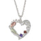 Amethyst, Smoky Quartz Heart Pendant Necklace, Sterling Silver, 12k Green and Rose Gold Black Hills Gold Motif, 18"