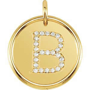 Diamond Initial "B" Pendant, 14k Yellow Gold (0.125 Ctw, Color GH, Clarity I1)
