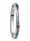 Radiance Collection Grey and Blue Titanium Blue Topaz Hinged Bangle Bracelet. 7.5"