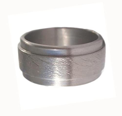 Two Step Profile 10mm Comfort Fit Brushed and Polished Titanium Band