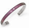 Titanium, Pink Anodized Grooved .15 Ct Pink Sapphire 7mm Cuff Bracelet